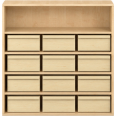 Pureo Materiaalkast decor B 100 x D 42 x H 100 cm in ahorn – aanzicht 2