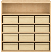 Pureo Materiaalkast decor B 100 x D 42 x H 100 cm in ahorn – aanzicht 2
