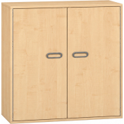 Pureo Kast met dubbele deur decor B 100 x D 42 x H 100 cm in ahorn