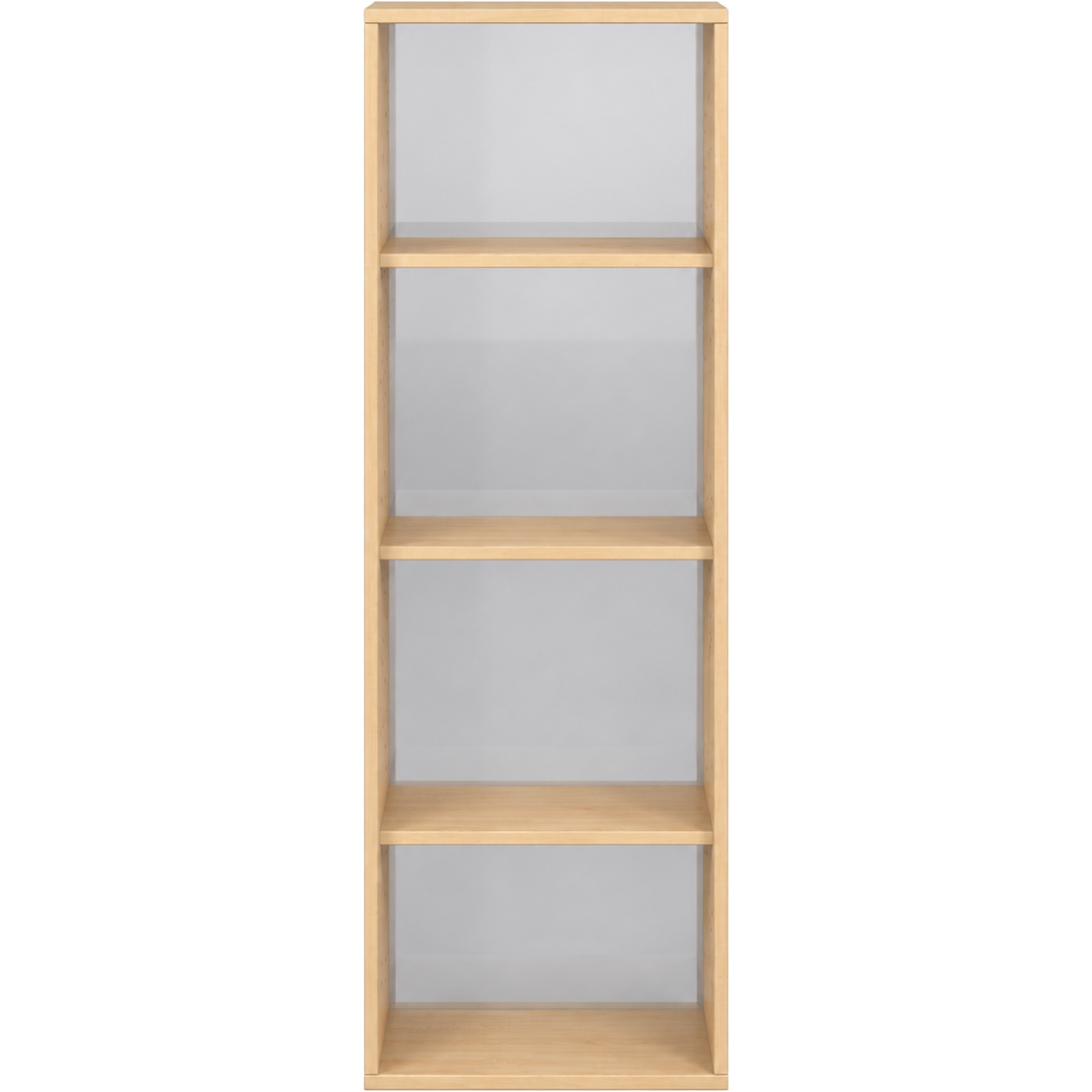 Pureo Schappenkast acryl open decor B 50 x D 42 x H 150 cm in ahorn – aanzicht 2