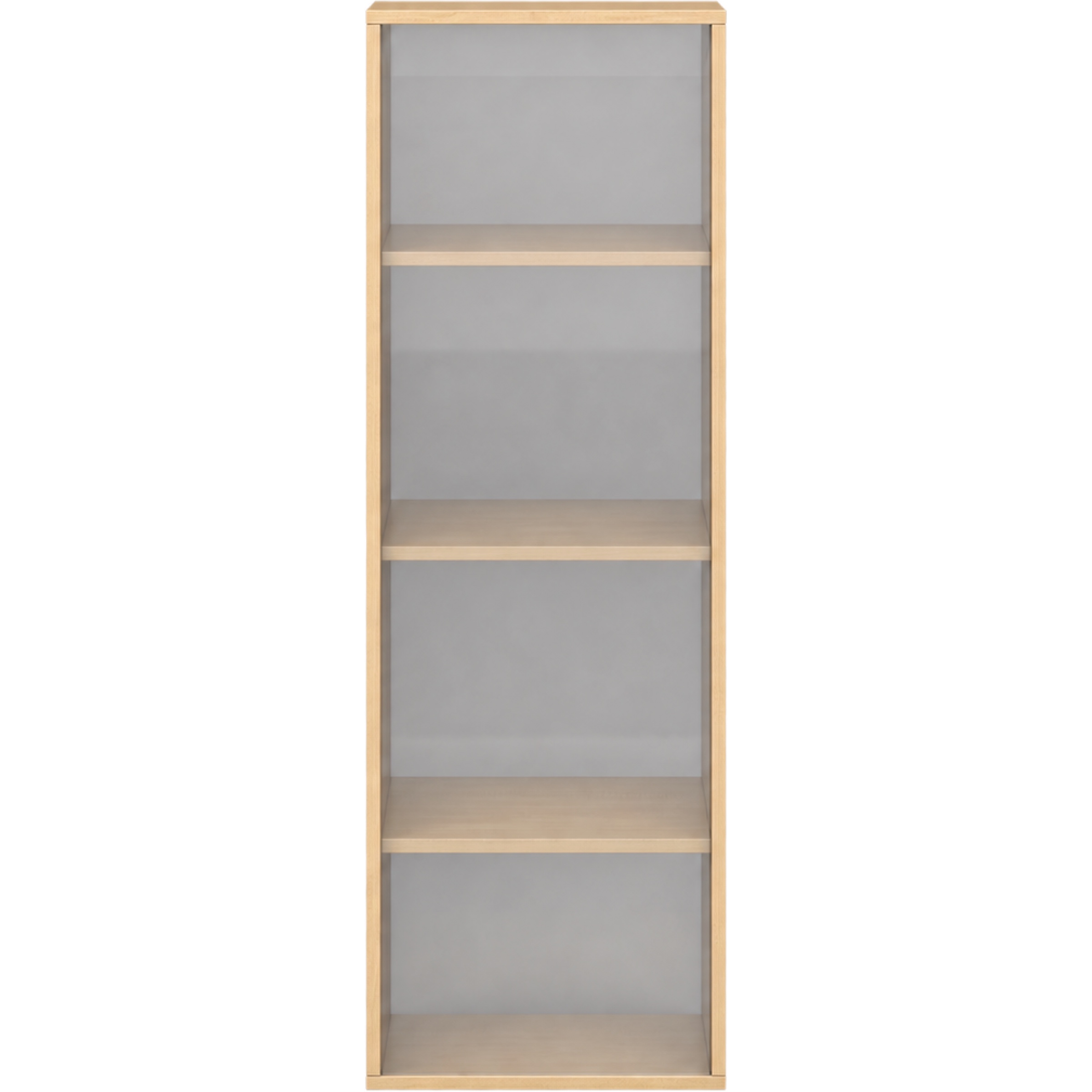 Pureo Schappenkast acryl open decor B 50 x D 42 x H 150 cm in ahorn – aanzicht 3