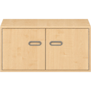 Pureo Kast met dubbele deur decor B 100 x D 60 x H 50 cm in ahorn – aanzicht 2
