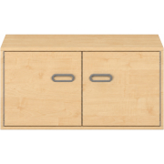 Pureo Kast met dubbele deur en rolbodem decor B 100 x D 60 x H 50 cm in ahorn – aanzicht 2