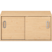 Pureo Kast met schuifdeuren decor B 100 x D 60 x H 50 cm in ahorn – aanzicht 2
