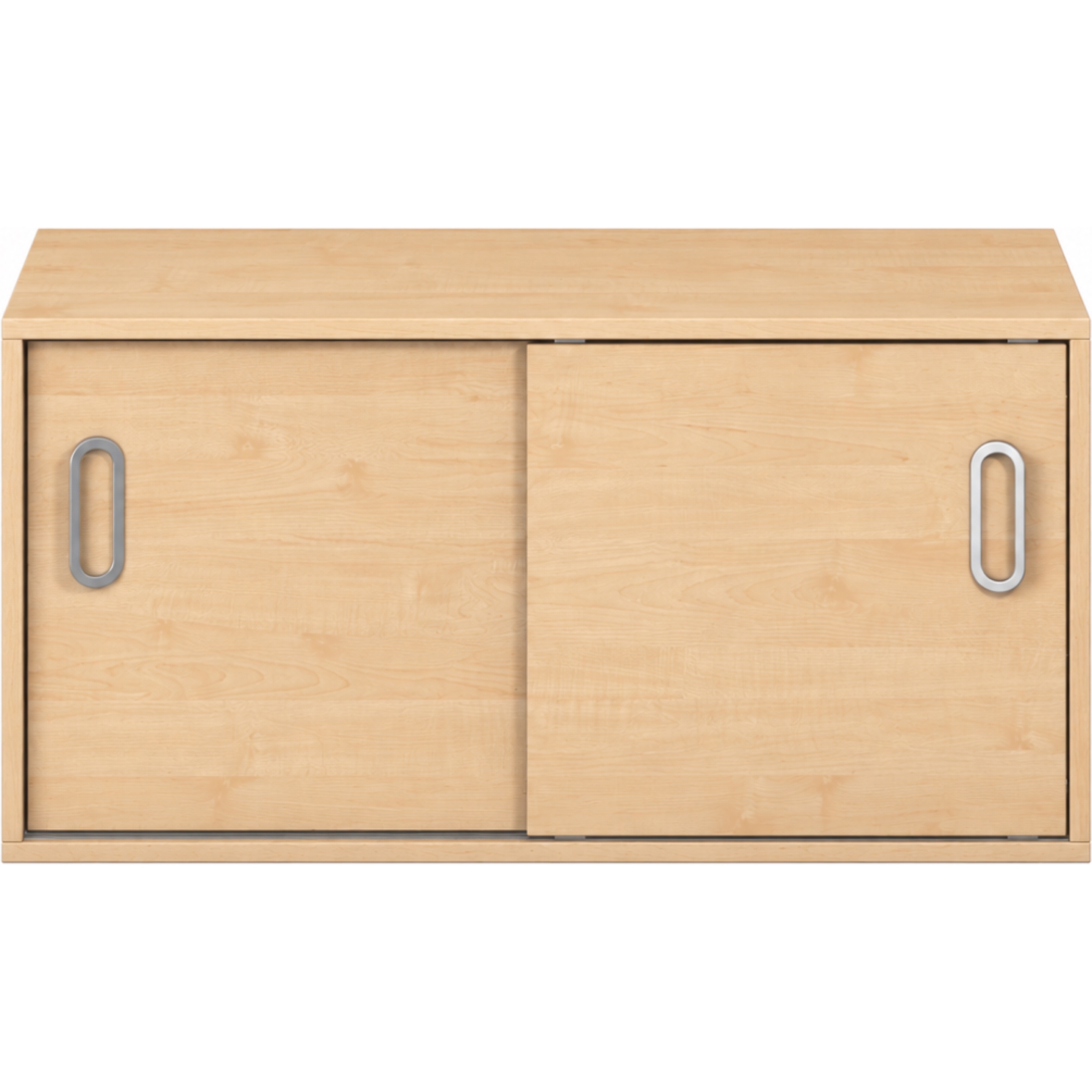 Pureo Kast met schuifdeuren decor B 100 x D 60 x H 50 cm in ahorn – aanzicht 2