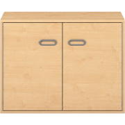 Pureo Kast met dubbele deur decor B 100 x D 60 x H 75 cm in ahorn – aanzicht 2