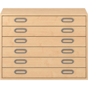 Pureo Papierkast decor B 100 x D 60 x H 75 cm in ahorn – aanzicht 2