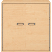 Pureo Kast met dubbele deur decor B 100 x D 60 x H 100 cm in ahorn – aanzicht 2