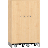 Pureo Materiaalkast met rolwagens decor B 100 x H 162,5 x D 60 cm in ahorn