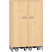 Pureo Materiaalkast met rolwagens decor B 100 x H 162,5 x D 60 cm in ahorn