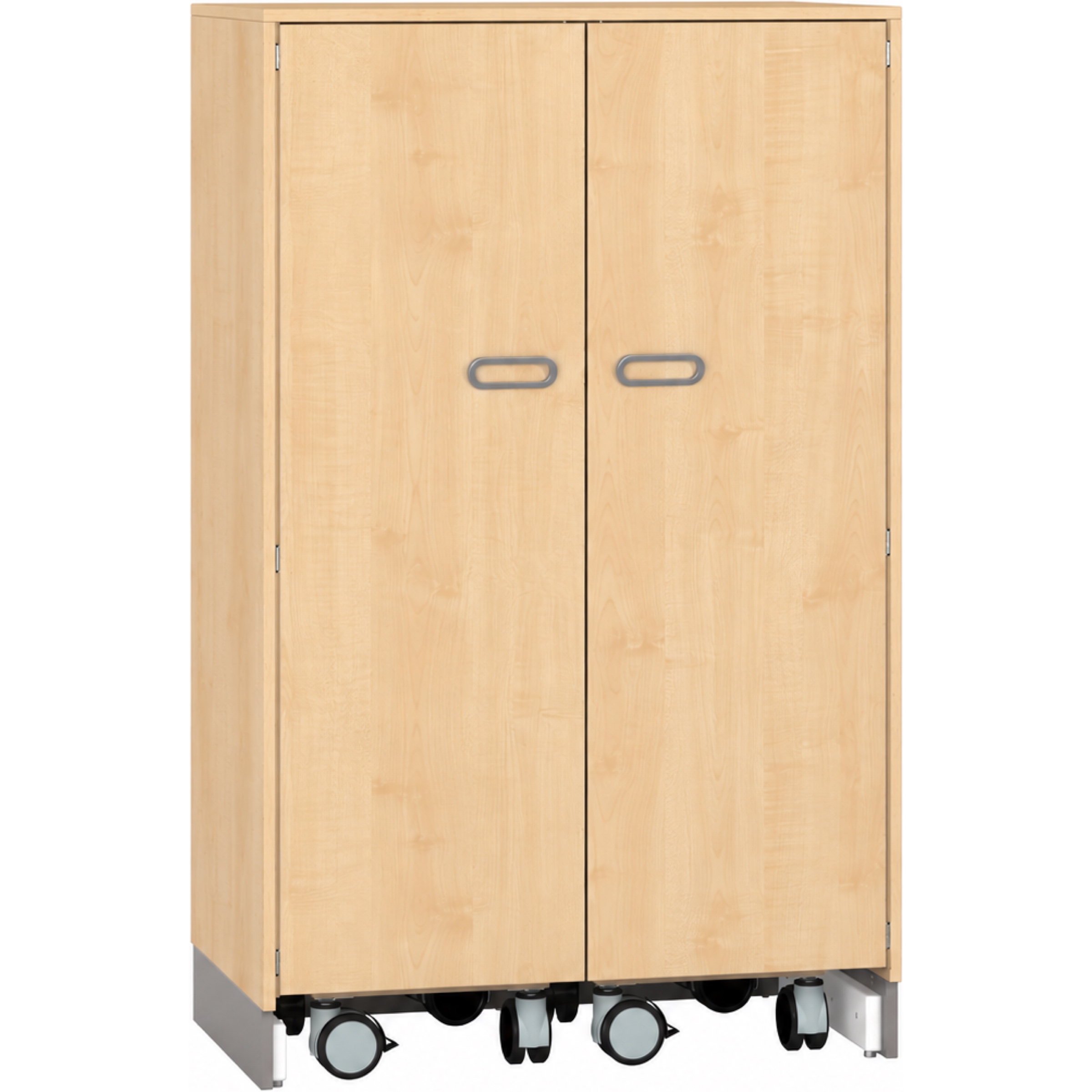 Pureo Materiaalkast met rolwagens decor B 100 x H 162,5 x D 60 cm in ahorn
