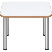 Tabulo Vierkante tafel 80 x 80 cm, metalen poten in wit