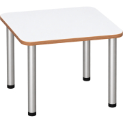 Tabulo Vierkante tafel 80 x 80 cm, metalen poten in wit – aanzicht 2