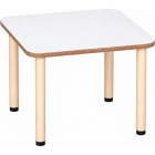 Tabulo Vierkante tafel 80 x 80 cm, houten poten in wit