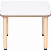 Tabulo Vierkante tafel 80 x 80 cm, houten poten in wit – aanzicht 2