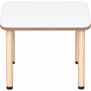 Tabulo Vierkante tafel 80 x 80 cm, houten poten in wit – aanzicht 2