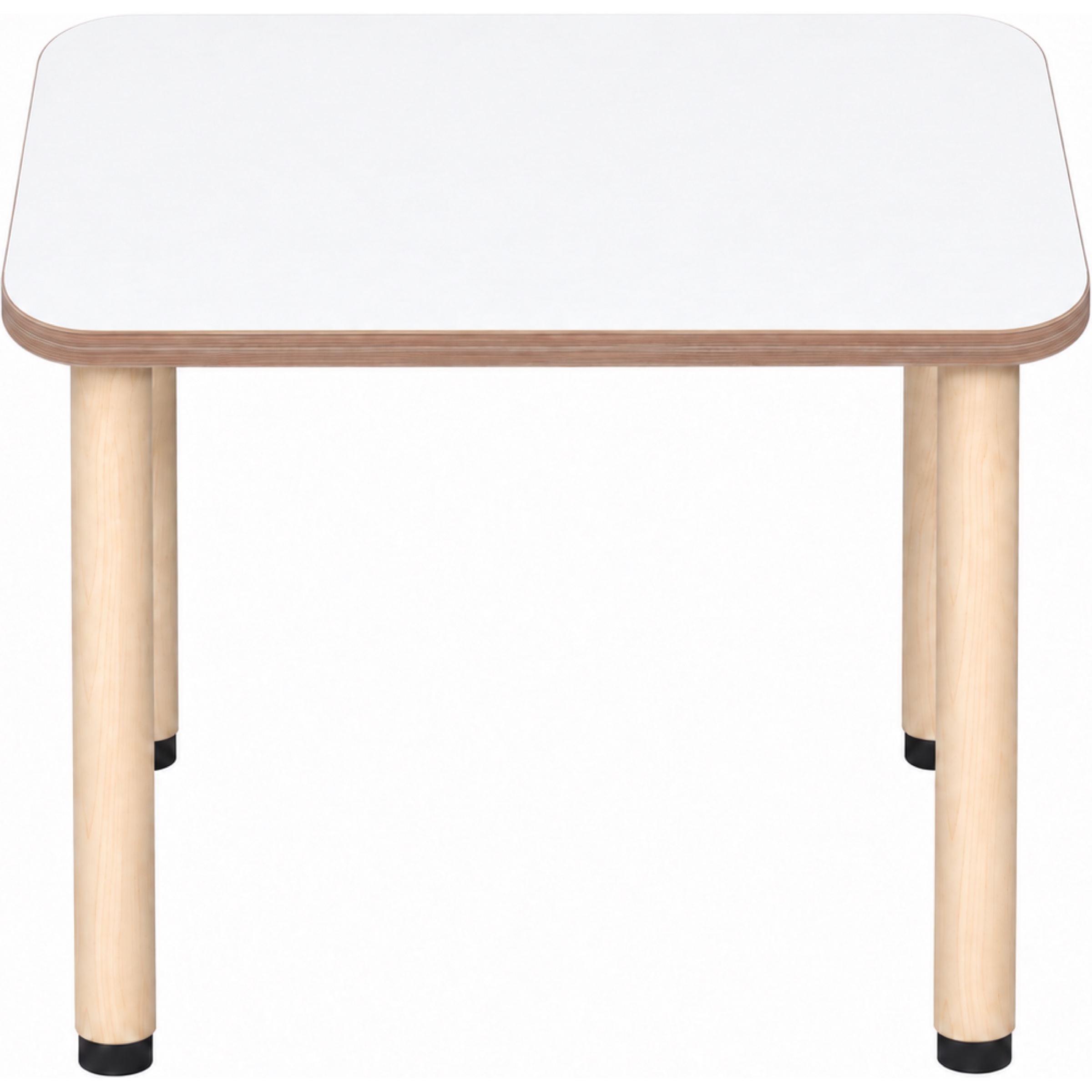 Tabulo Vierkante tafel 80 x 80 cm, houten poten in wit – aanzicht 2