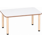 Tabulo Rechthoekige tafel 120 x 80 cm, houten poten in wit