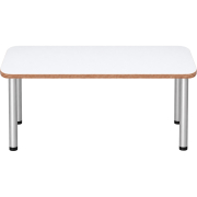 Tabulo Rechthoekige tafel 140 x 70 cm, metalen poten in wit