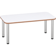 Tabulo Rechthoekige tafel 140 x 70 cm, metalen poten in wit – aanzicht 2