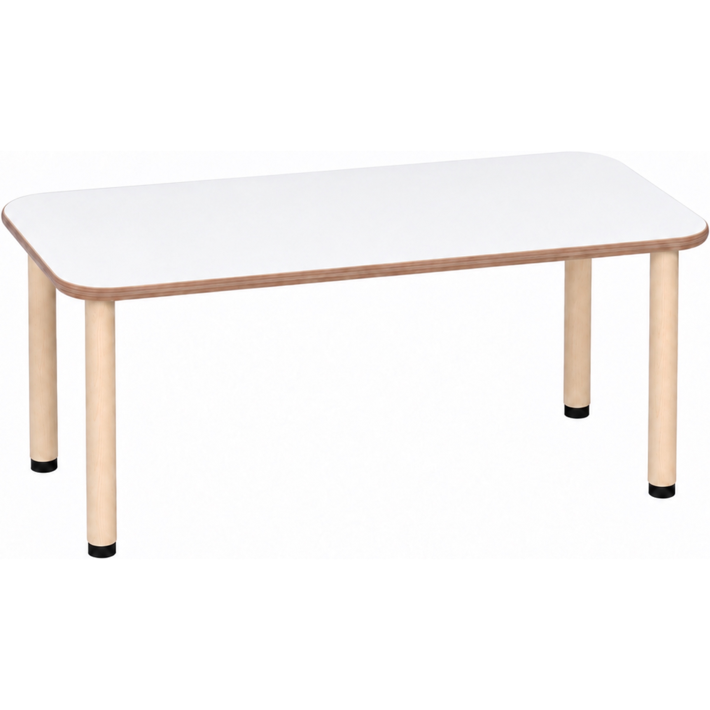 Tabulo Rechthoekige tafel 140 x 70 cm, houten poten in wit