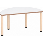 Tabulo Halfronde tafel Ø 120 cm, houten poten in wit