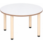 Tabulo Ronde tafel Ø 100 cm, houten poten in wit