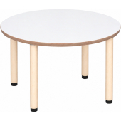 Tabulo Ronde tafel Ø 100 cm, houten poten in wit