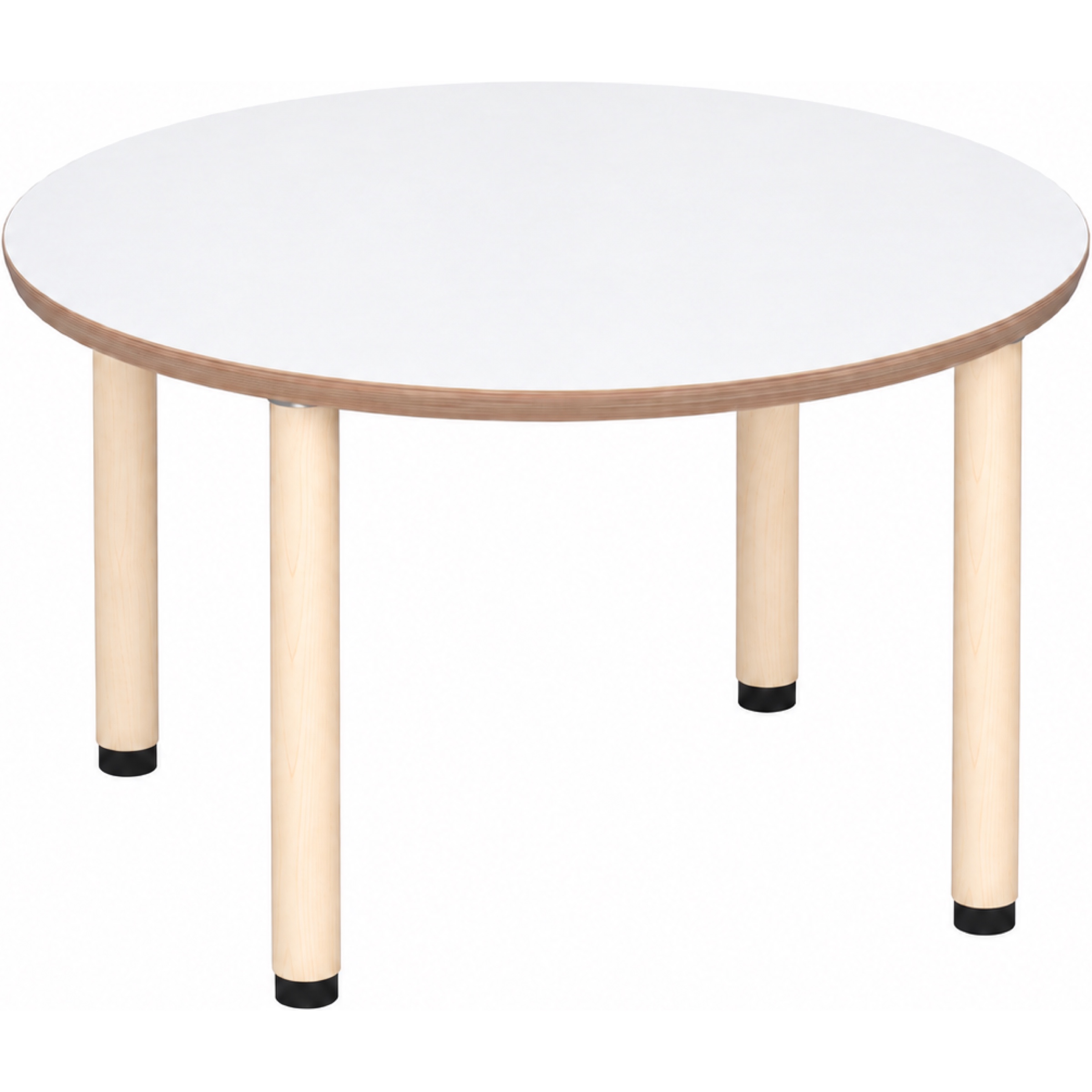 Tabulo Ronde tafel Ø 100 cm, houten poten in wit