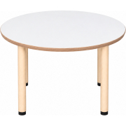 Tabulo Ronde tafel Ø 100 cm, houten poten in wit – aanzicht 2
