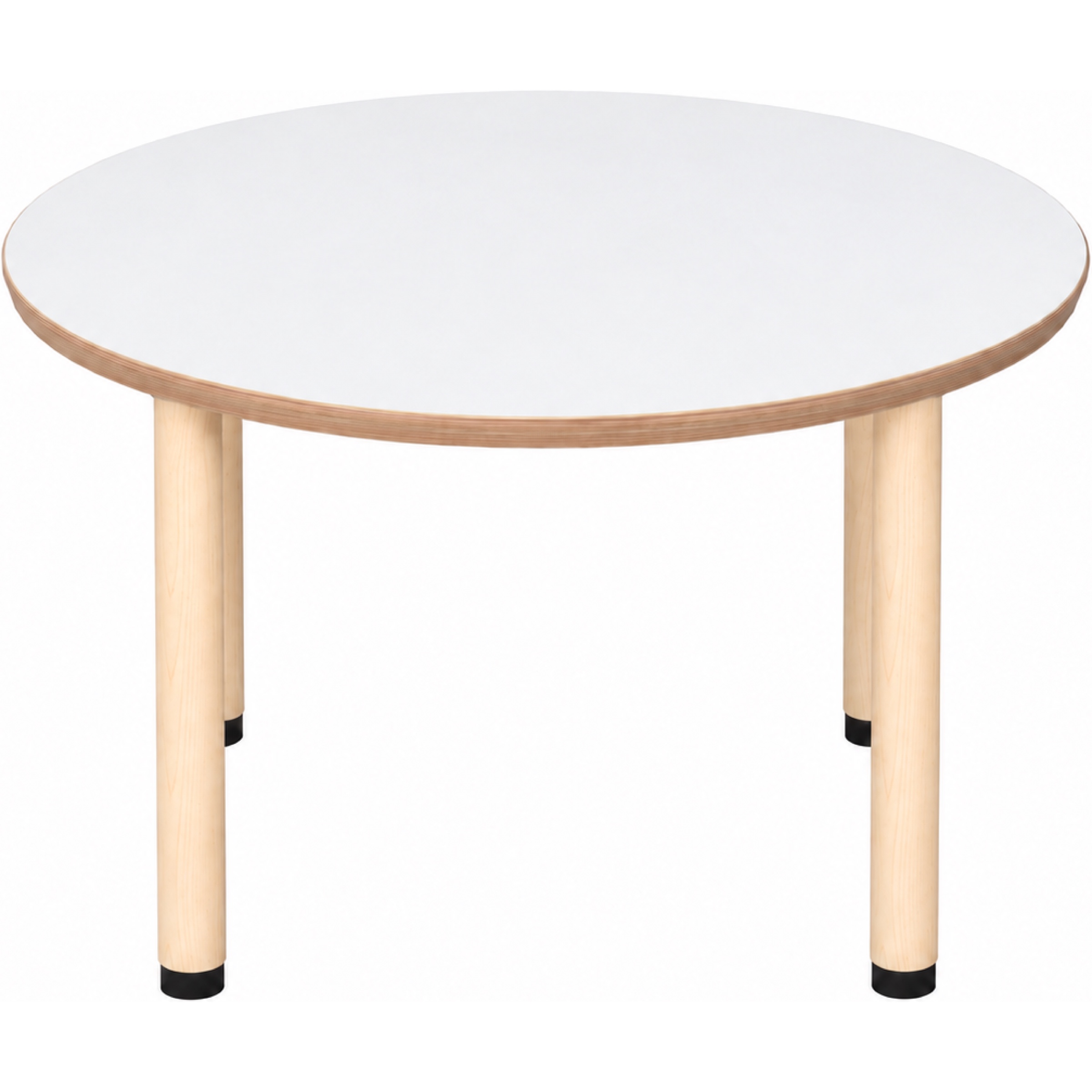 Tabulo Ronde tafel Ø 100 cm, houten poten in wit – aanzicht 2