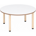 Tabulo Ronde tafel Ø 120 cm, houten poten in wit