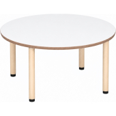 Tabulo Ronde tafel Ø 120 cm, houten poten in wit