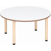 Tabulo Ronde tafel Ø 120 cm, houten poten in wit