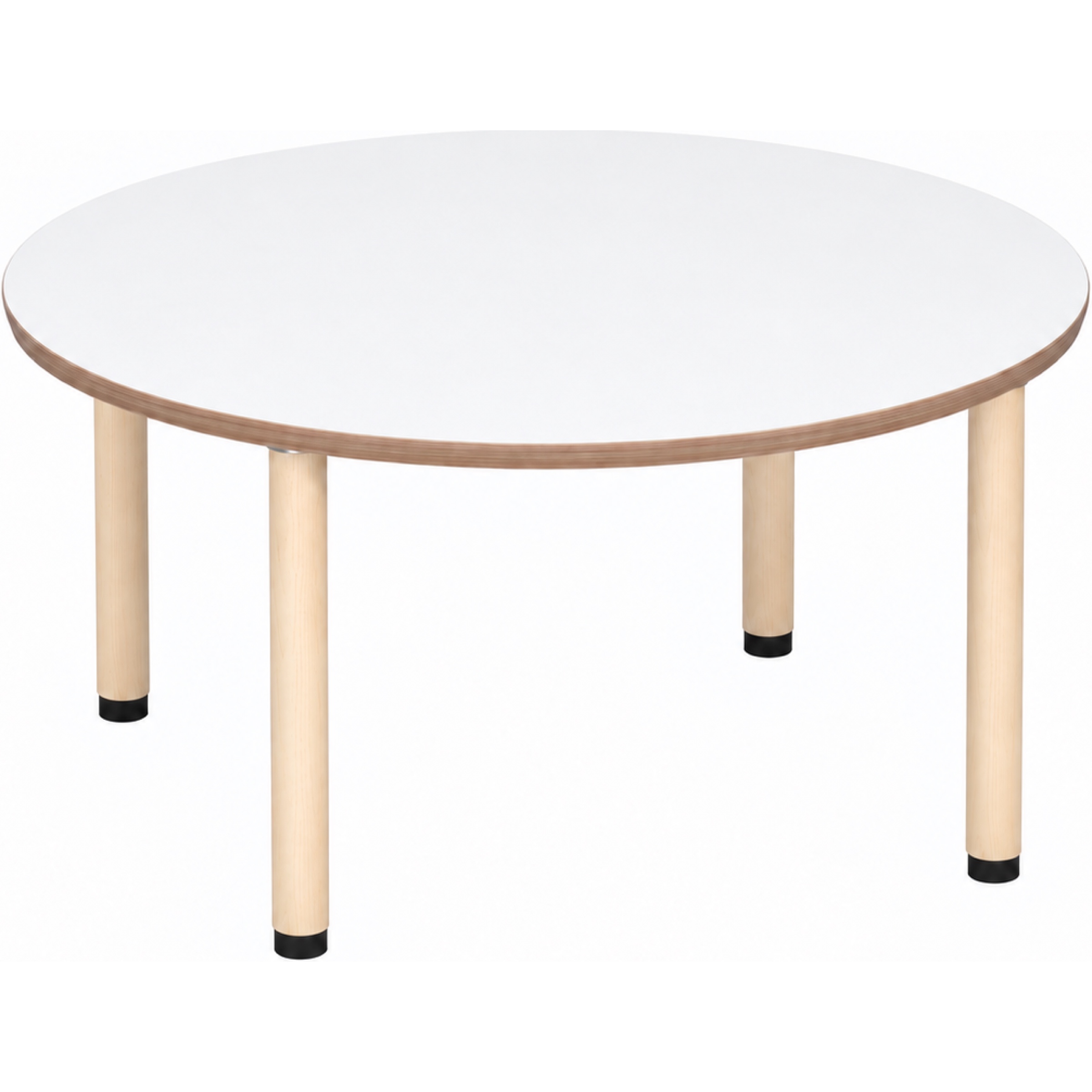 Tabulo Ronde tafel Ø 120 cm, houten poten in wit