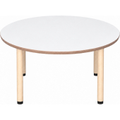 Tabulo Ronde tafel Ø 120 cm, houten poten in wit – aanzicht 2