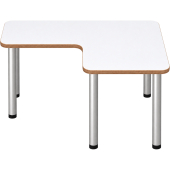 Tabulo Hoek tafel 120 x 120 cm, metalen poten in wit