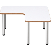Tabulo Hoek tafel 120 x 120 cm, metalen poten in wit