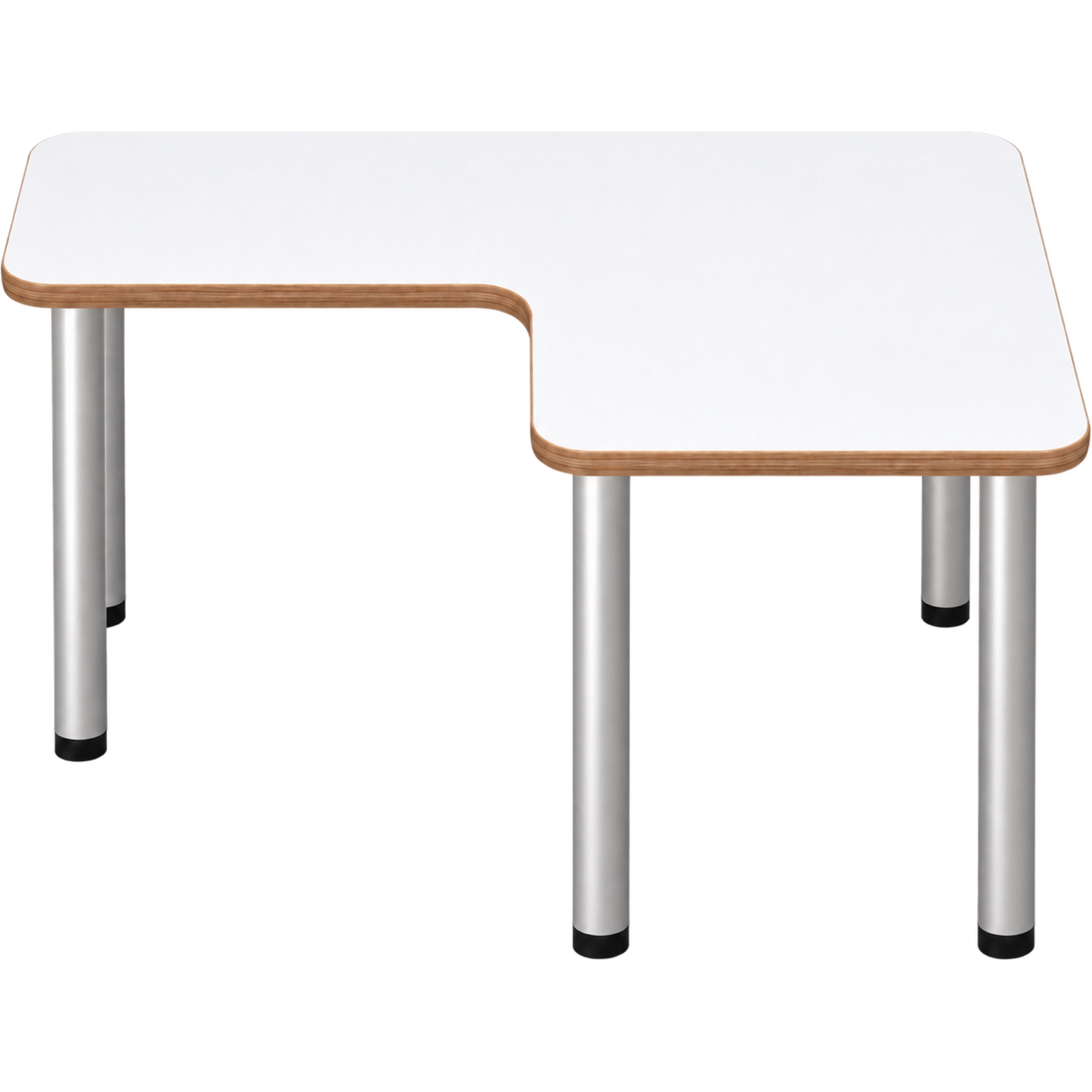 Tabulo Hoek tafel 120 x 120 cm, metalen poten in wit