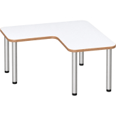 Tabulo Hoek tafel 120 x 120 cm, metalen poten in wit – aanzicht 2