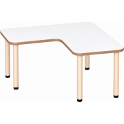 Tabulo Hoek tafel 120 x 120 cm, houten poten in wit