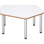Tabulo Vijfhoek tafel klein, metalen poten in wit