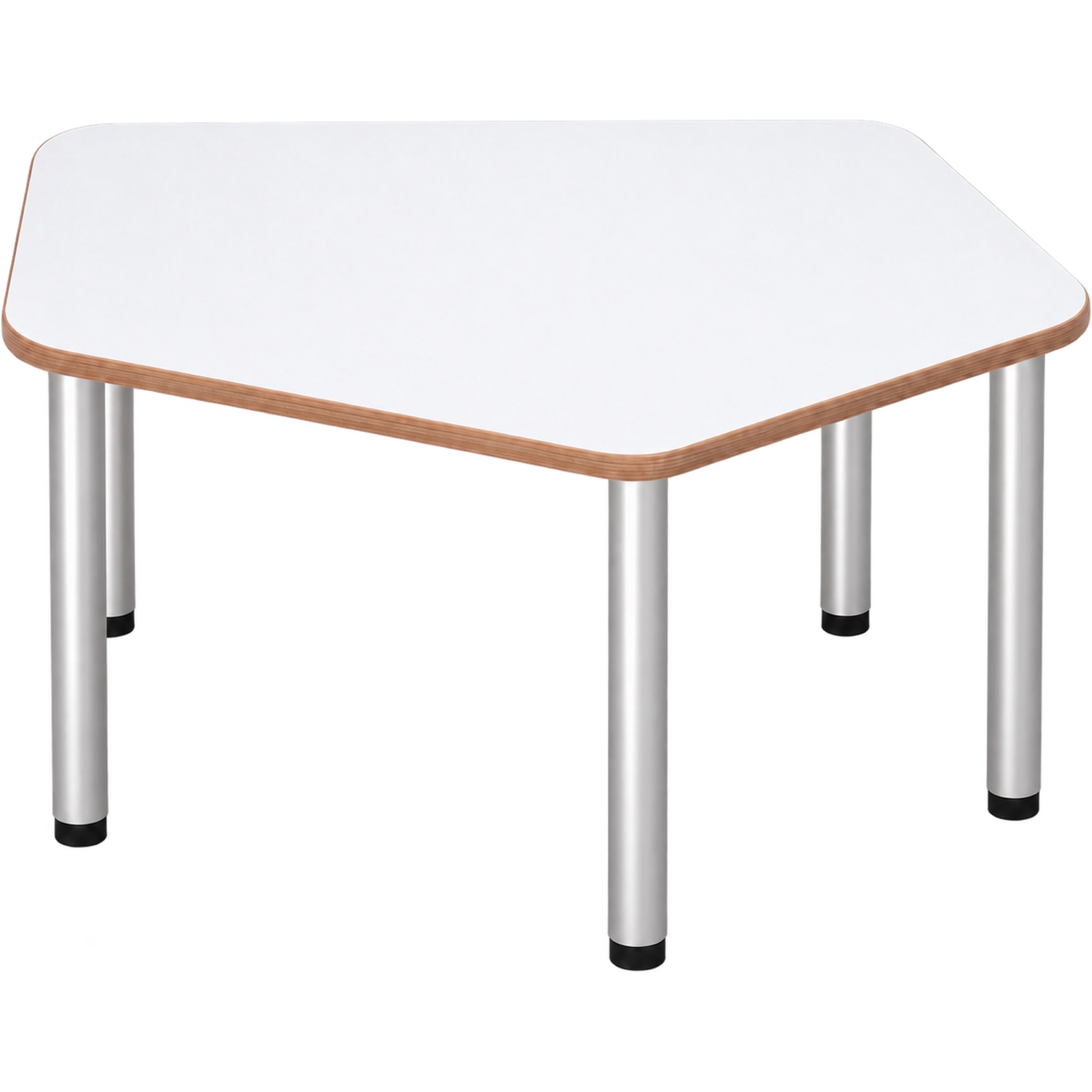 Tabulo Vijfhoek tafel klein, metalen poten in wit