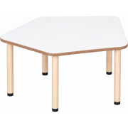 Tabulo Vijfhoek tafel klein, houten poten in wit
