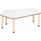 Tabulo Vijfhoek tafel groot, houten poten in wit