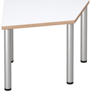 Tabulo Klaverblad tafel, metalen poten in wit