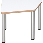 Tabulo Klaverblad tafel, metalen poten in wit